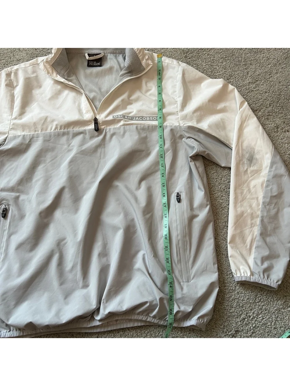 Oscar Jacobson Men's Lightweight Half-Zip Pullover Jacket, Size Large